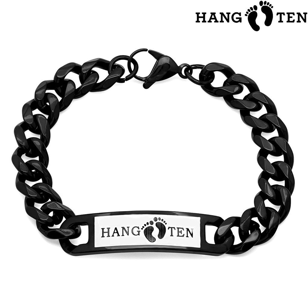 Hang Ten Mens Assorted Stainless Steel Cuban Bracelet Chain