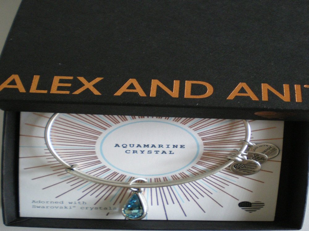 Alex and Ani Womens Swarovski Teardrop Color Code Bangle September/Rafaelian Gold/Sapphire