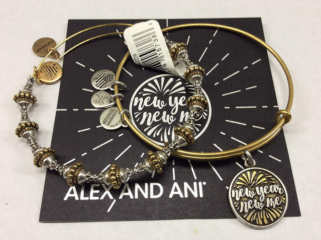 Alex and Ani Year Me Set of 2 Bangle Bracelet Shiny Rose NWTBC