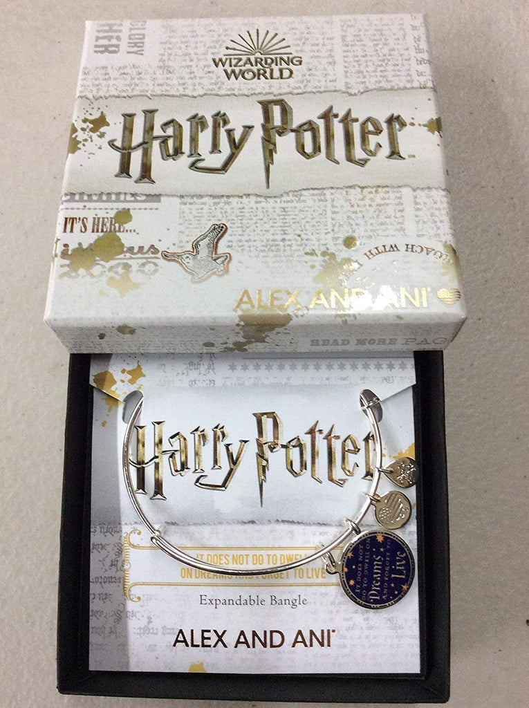 Alex and Ani Harry Potter It Does Not Do to Dwell Bangle Bracelet Shiny Silver