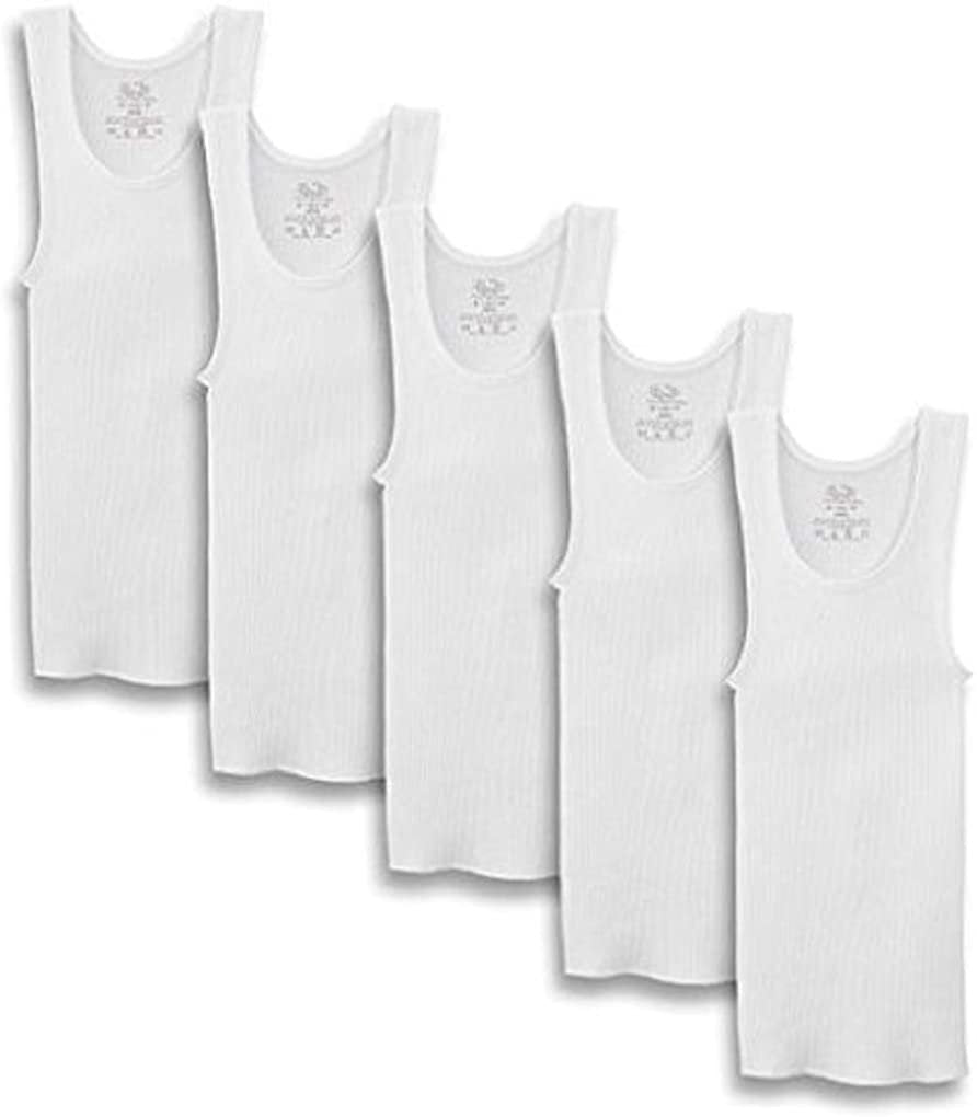 Fruit of the Loom Boys' 8-Pack White 100% Cotton A-Shirts