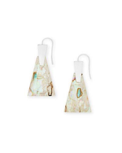 Kendra Scott Collins Earrings in White Abalone and Bright Silver