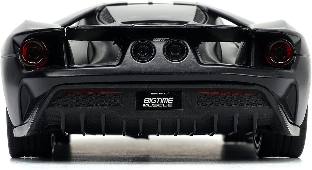 Jada Toys Big Time Muscle 1:24 2017 Ford GT Die-cast Car Black/White Stripes, Toys for Kids and Adults