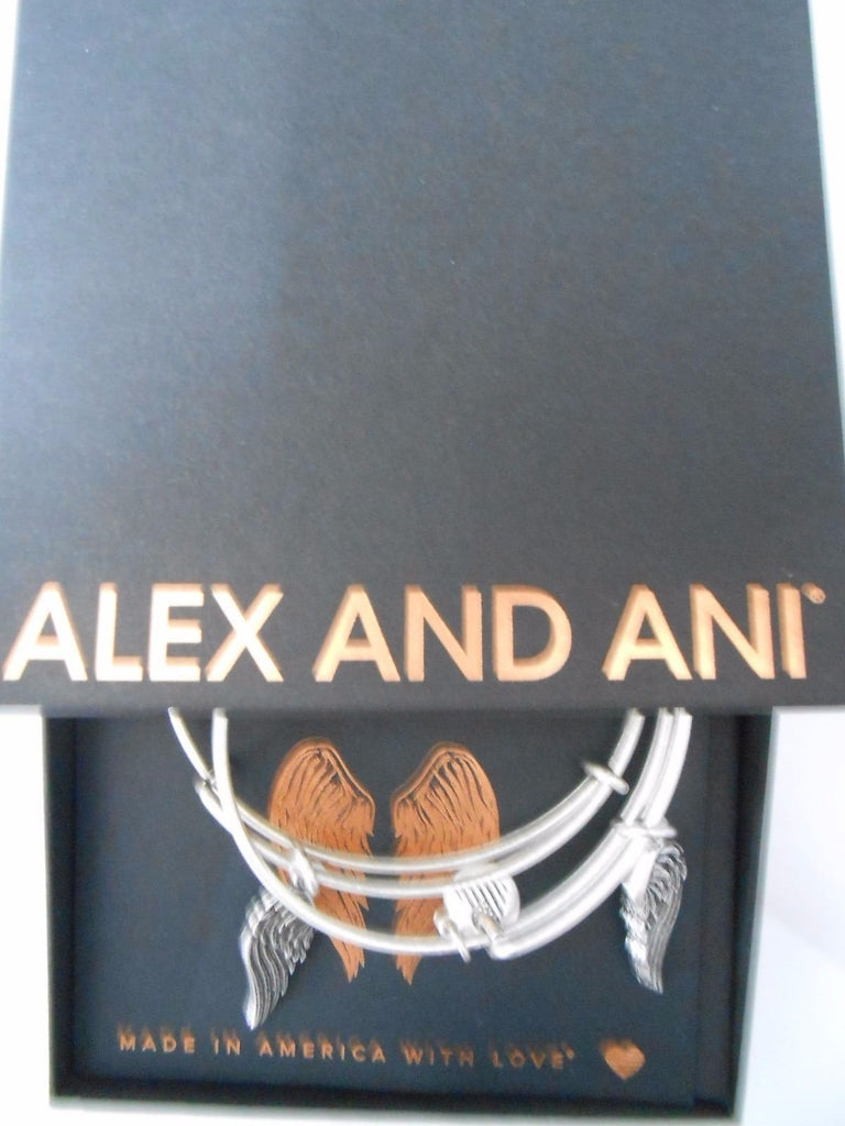 Alex and Ani Path of Symbols Wings Set of 2 Expandable Wire Bangle Charm Bracelet