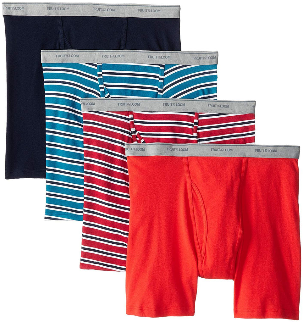 Fruit of the Loom Men's No Ride Up Boxer Brief Multipacks, Colors may vary