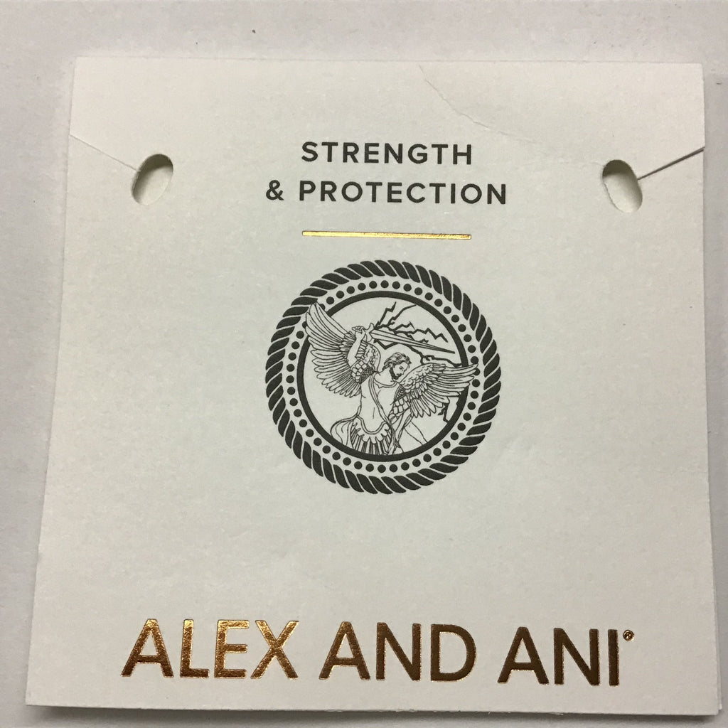 Alex and Ani Duo Charm Bangle Bracelet Shiny Silver/Archangel Michael One Size (A20EBGA35SS)
