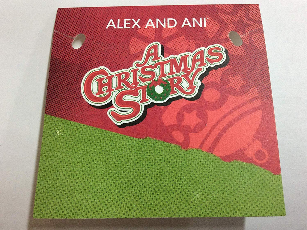 Alex and Ani Color Infusion, A Christmas Story You'll Shoot Your Eye Out Duo Charm Bangle Bracelet Shiny Silver One Size