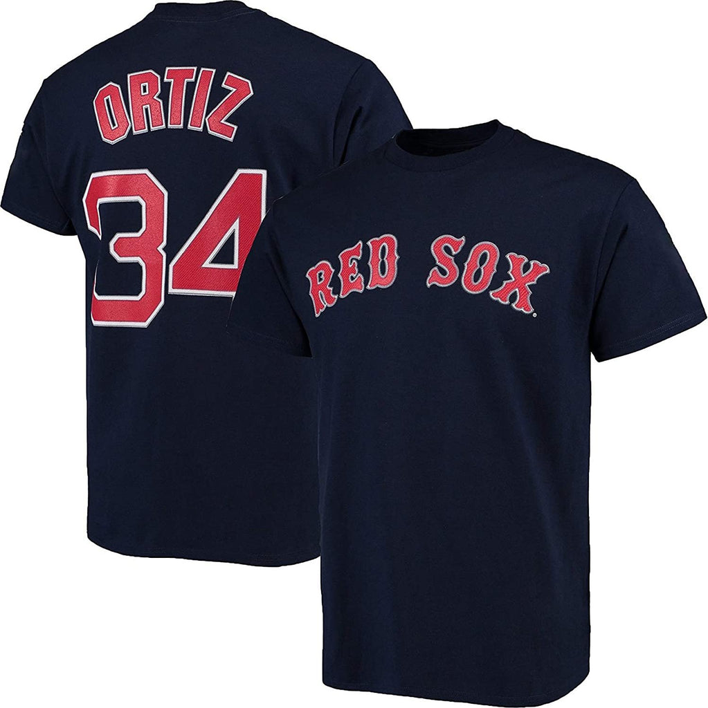Outerstuff MLB Youth Performance Team Color Player Name and Number Jersey T-Shirt (Large 14/16, David Ortiz)