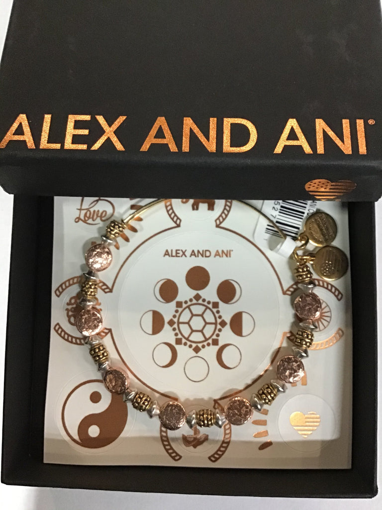Alex and Ani Women's Splendor Bangle Multi-Tone Bracelet, Rafaelian Gold