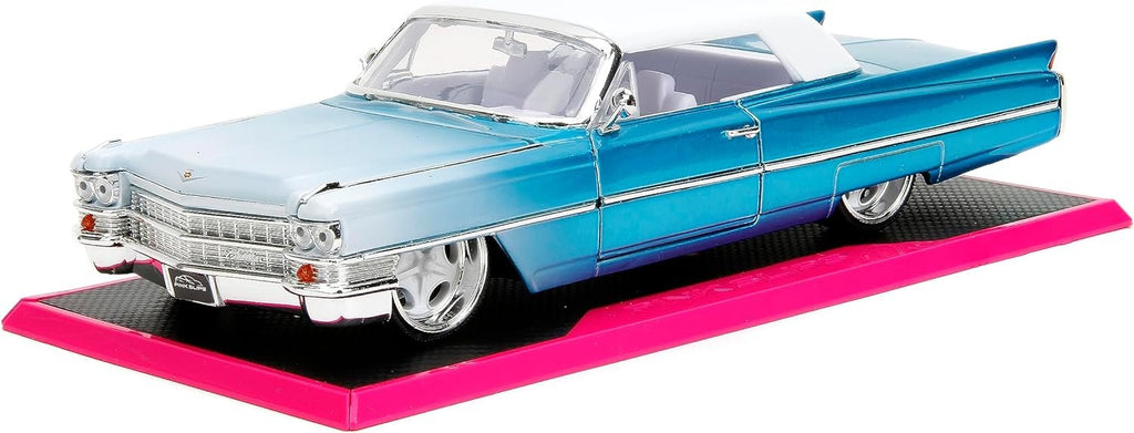 Pink Slips 1:24 1963 Cadillac Die-Cast Car, Toys for Kids and Adults(Candy Blue)