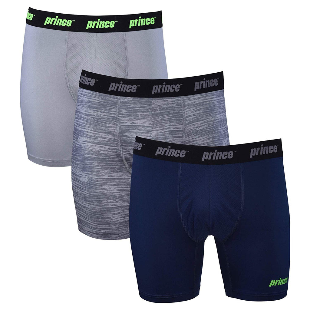 prince Mens Performance Boxer Briefs - 3-Pack Performance Fit Stretch Underwear No Fly Breathable Moisture Management