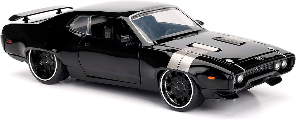 Jada Toys Fast & Furious 1:24 Dom's Plymouth GTX Die-cast Car, Toys for Kids and Adults, Black, Standard