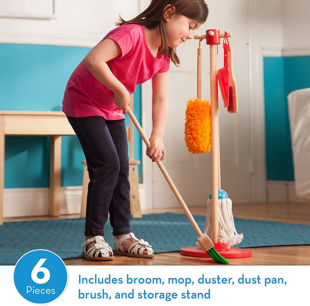 Melissa & Doug Dust! Sweep! Mop! 6-Piece Pretend Play Set