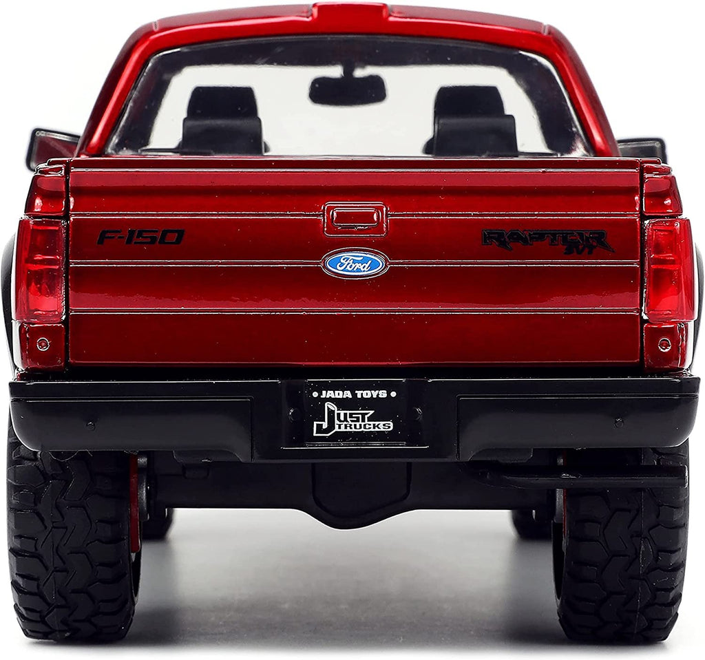 Jada Toys Just Trucks 1:24 2011 Ford SVT Raptor Die-cast Car Red with Tire Rack, Toys for Kids and Adults