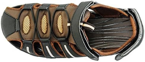 Mens Easy USA Waterproof Sport Sandals, Black/Brown, 11 M US