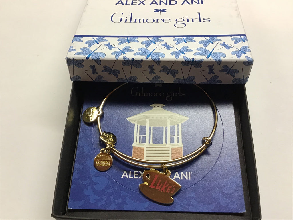 Alex and Ani Gilmore Girls, Luke's Bangle Bracelet Shiny Gold One Size