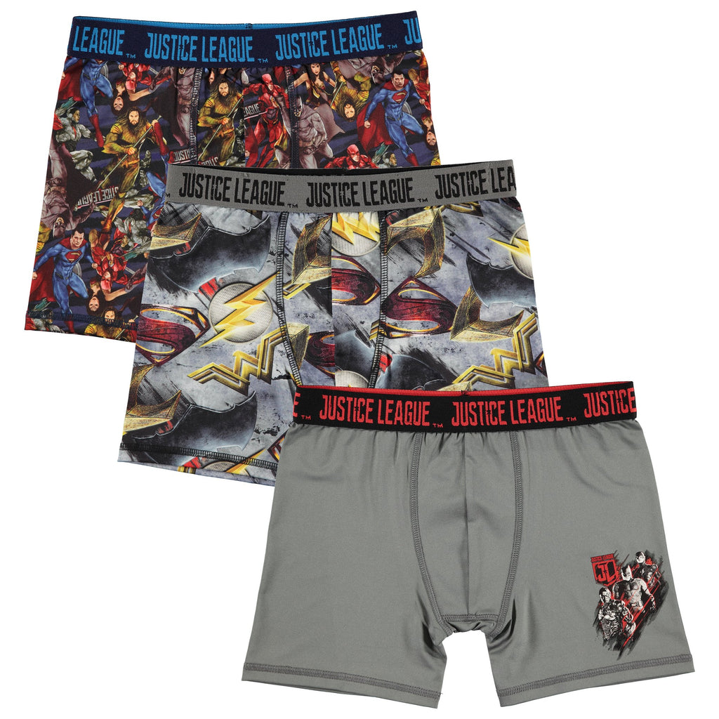 Handcraft Justice League 3-Pack Athletic Boxer Briefs Superman Batman Wonder Woman Flash Sizes 4,6,8