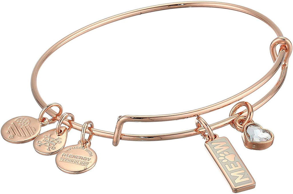 Alex and ANI Duo Charm Meow and Woof Bangle Bracelet Rose Gold/Meow One Size