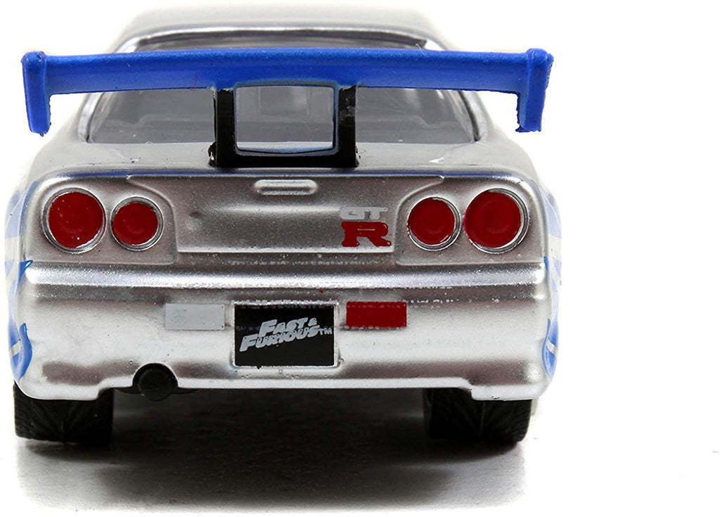 Jada Toys Fast & Furious 1:55 Brian's 2002 Nissan GT-R R34 Build N' Collect Die-cast Model Kit, Toys for Kids and Adults