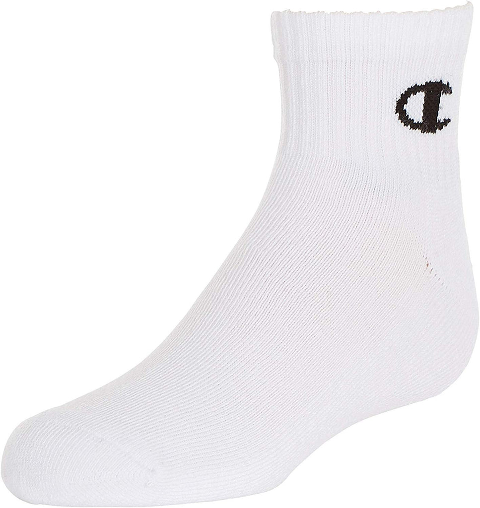 Champion Kids' Big 6-Pack Socks in Quarter or Low Cut, Surf Blue, 7-9
