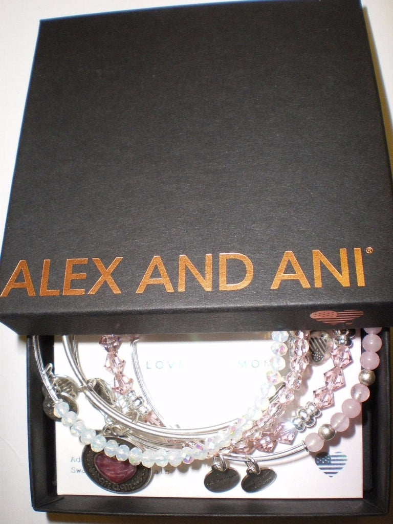Alex and Ani I Love You Mom Set of Five Bangle Bracelet