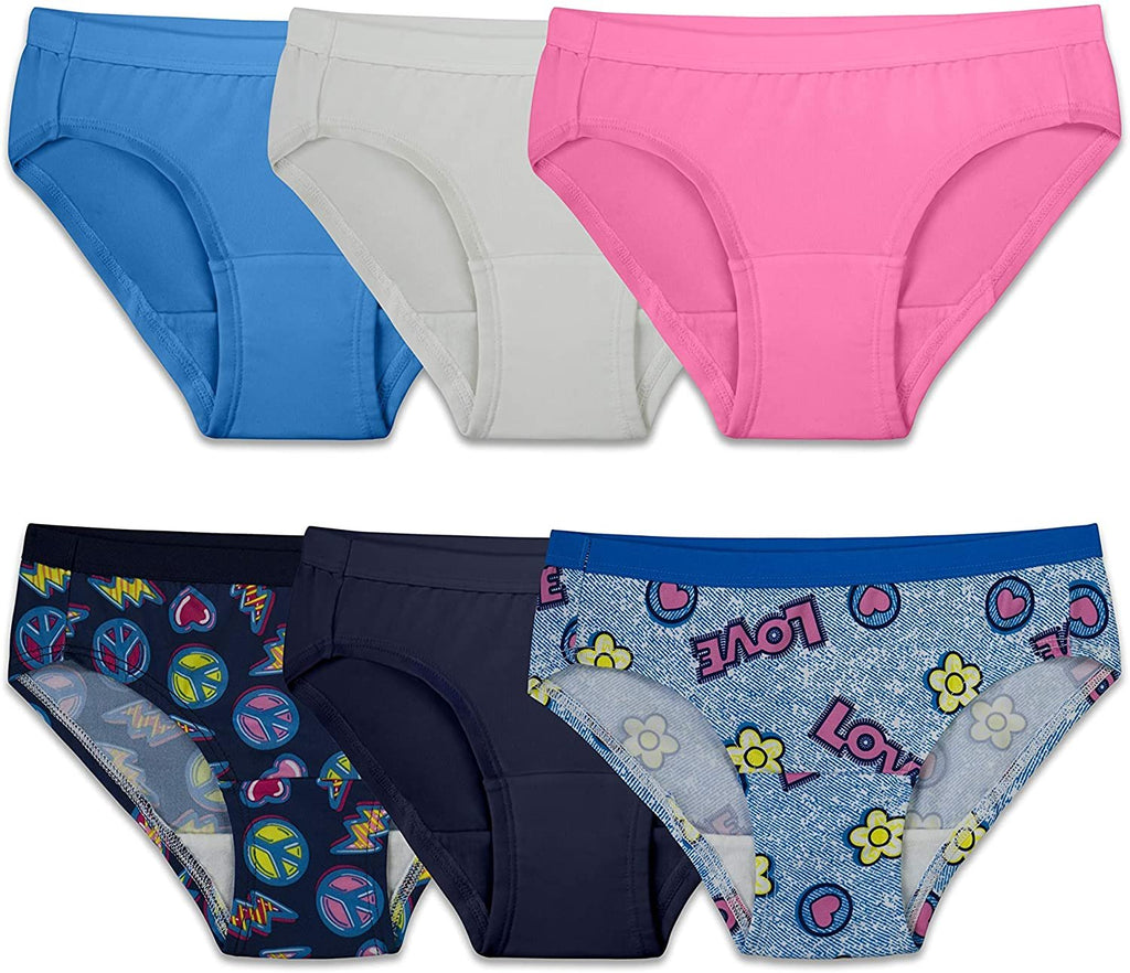 Fruit of the Loom Girls' Microfiber Underwear Multipack