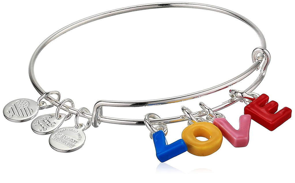 Alex and ANI Color Infusion Bangle Bracelet Silver/Love One Size
