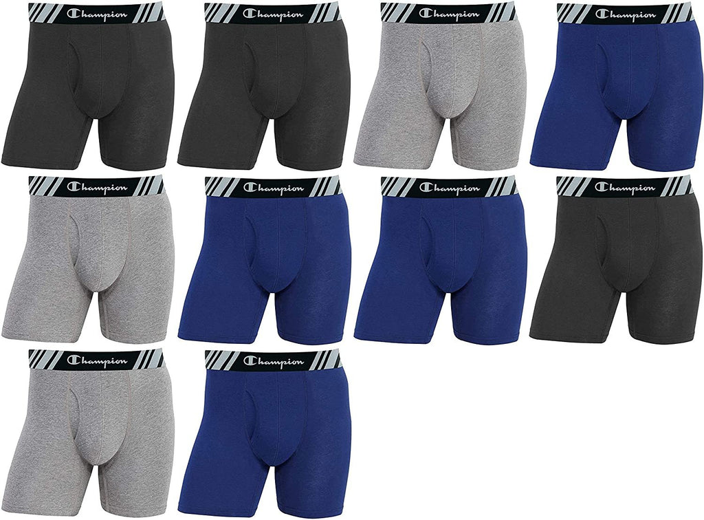 Champion Elite Men's Boxer Briefs 10-Pack All Day Comfort Double Dry X-Temp Slightly Imperfect