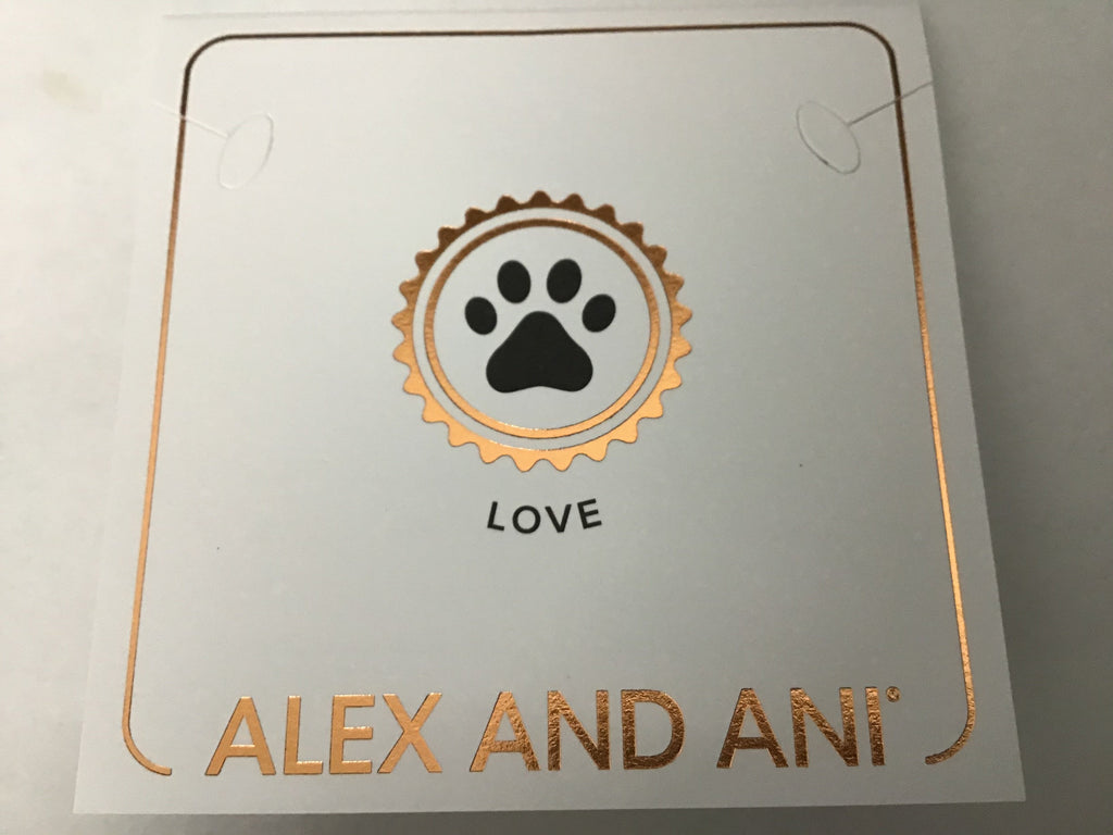 Alex and ANI Duo Charm Meow and Woof Bangle Bracelet Rose Gold/Woof One Size