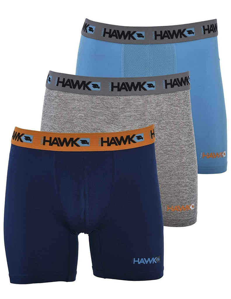 TONY HAWK Mens Performance Underwear - 3-Pack Stretch Performance Boxer Briefs Training Breathable Athletic Fit No Fly