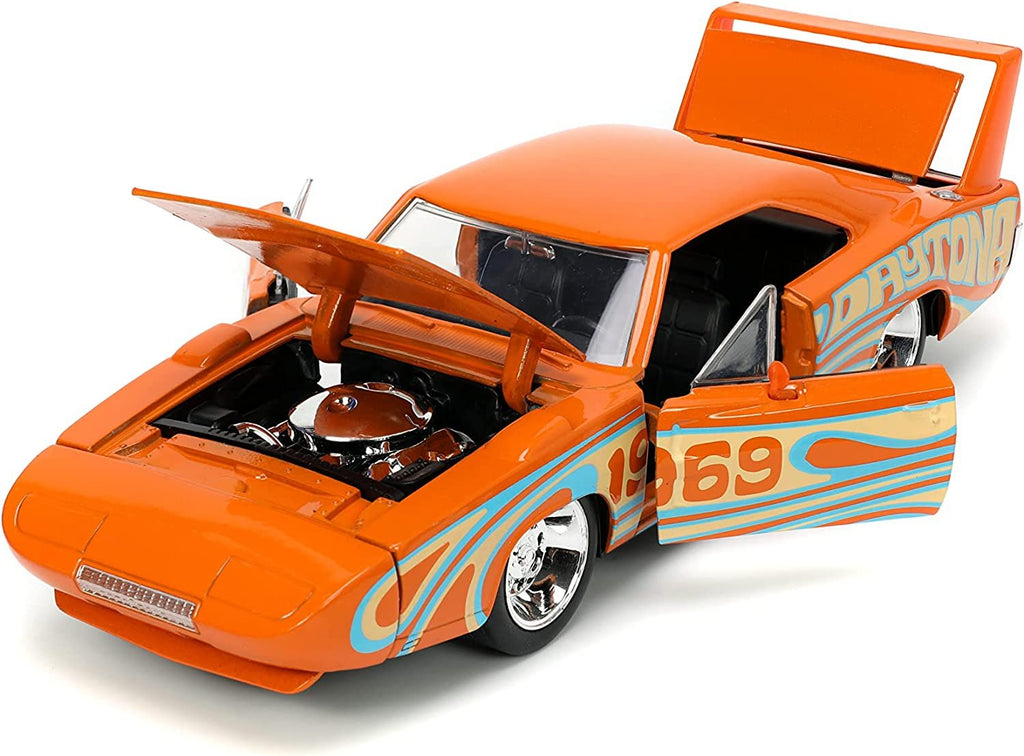 Jada Toys I Love The 60’s 1:24 1969 Dodge Charger Daytona Die-Cast Car, Toys for Kids and Adults, Orange