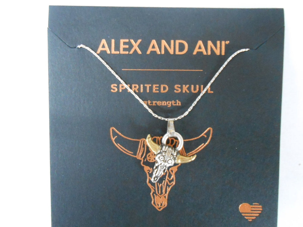 Alex and Ani Womens Spirited Skull Expandable Necklace