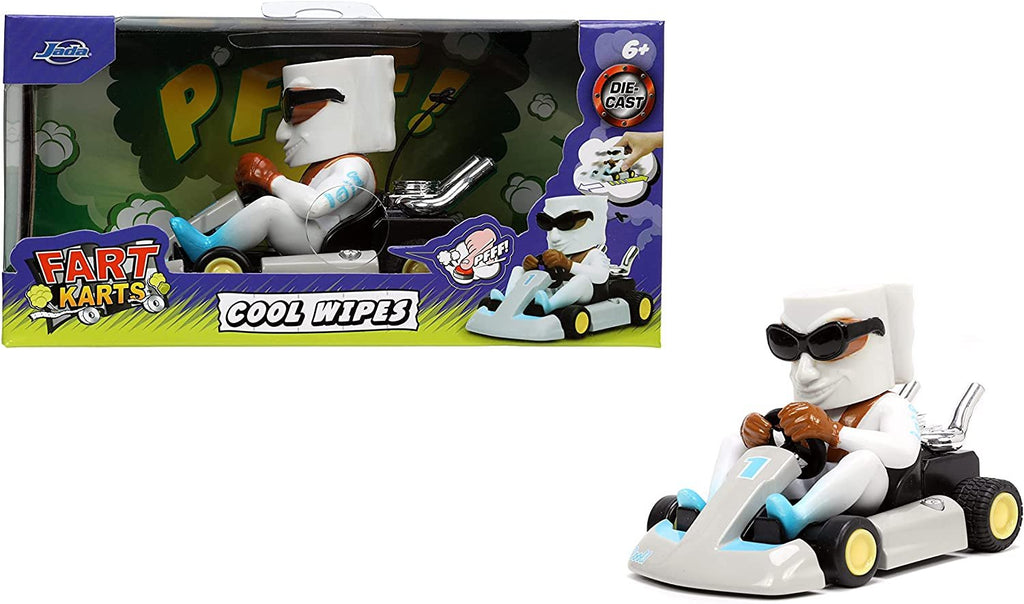 Jada Toys Fart Karts Cool Wipes Pull Back Car, 3.5” Toys for Kids Ages 6+ (32789)