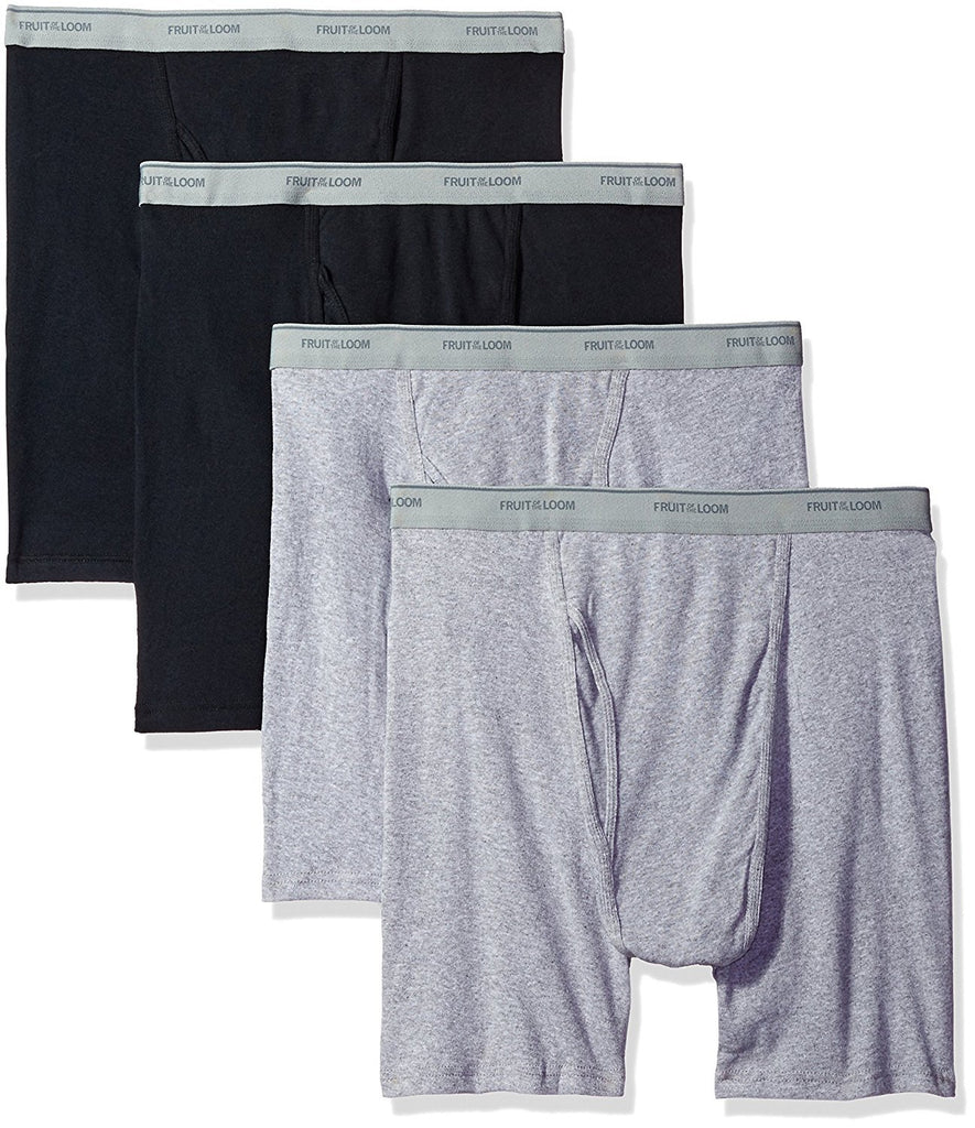 Fruit of the Loom Men's No Ride Up Boxer Brief Multipacks, Colors may vary