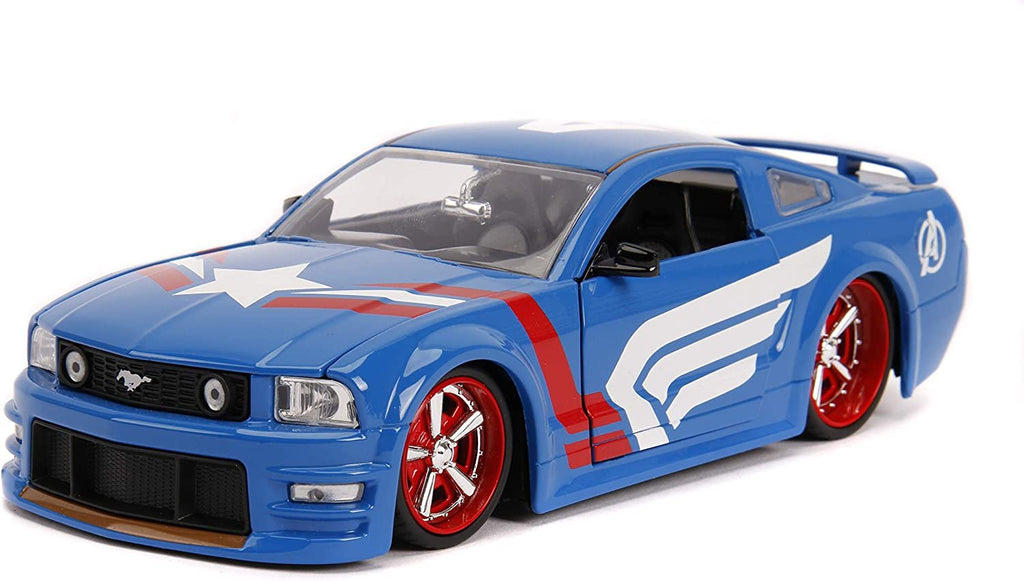 Jada 1:24 Diecast 2006 Ford Mustang GT with Captain America Figure