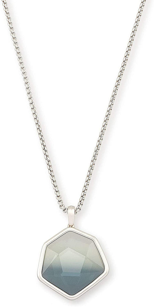 Kendra Scott Vanessa Silver Long Pendant Necklace in Charcoal Gray Ombre
