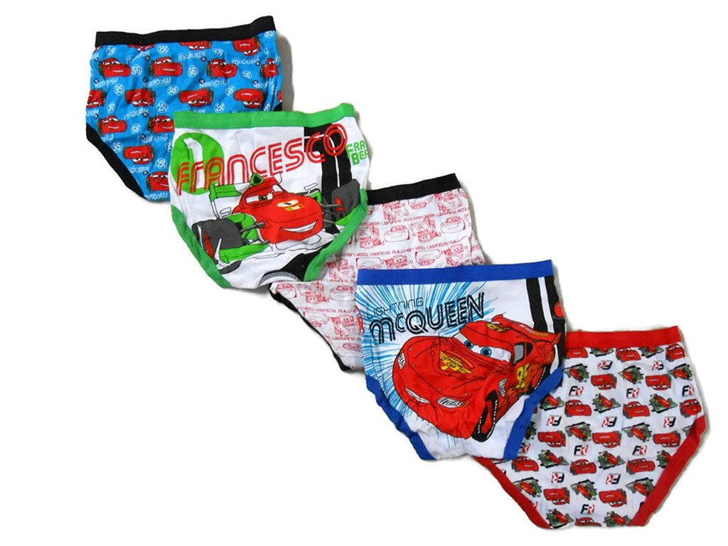 Disney Little Boys' Cars 5-Pack Brief, Colors and Prints may Vary