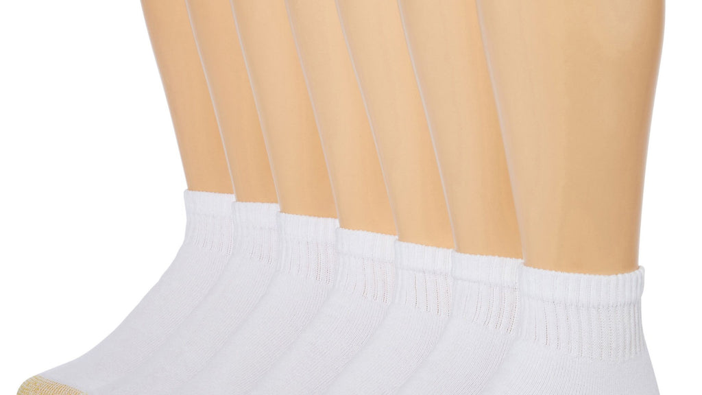 GOLD TOE Men's ANKLE Socks 6-PAIR White Cotton Blend Sock Size 10-13 NEW