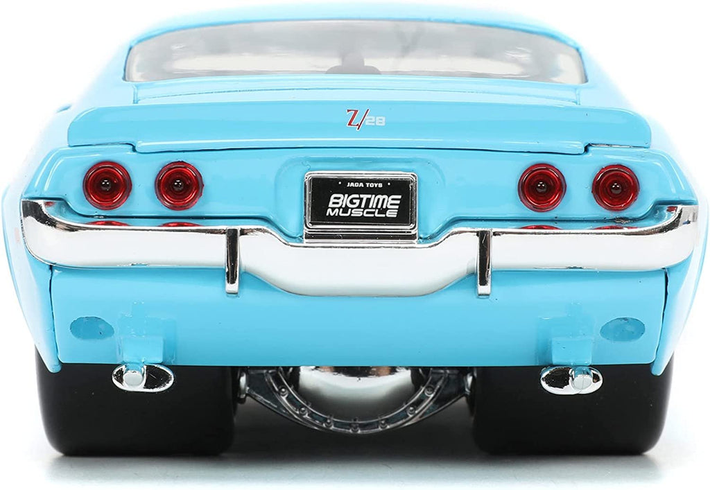 1971 Chevy Camaro Z/28 Light Blue with White Stripes Bigtime Muscle Series 1/24 Diecast Model Car by Jada 34201