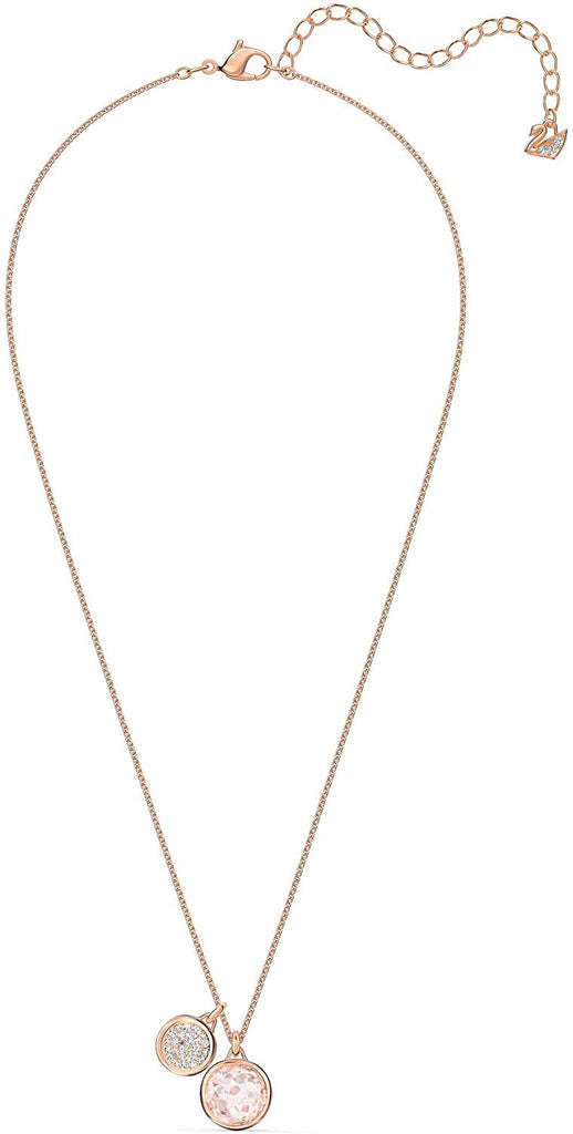 SWAROVSKI Women's Tahlia Rose-Gold Tone Finish Necklace and Earrings Pink Crystal Jewelry Collection
