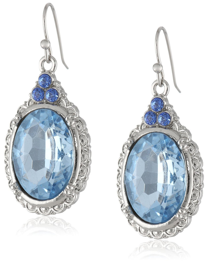 1928 Jewelry Crystal Oval Drop Earrings