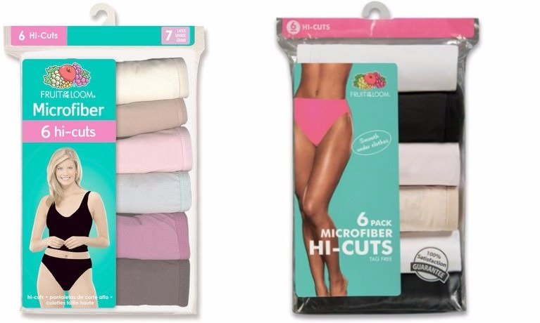 Fruit of the Loom Ladies Microfiber Hicuts Women's 6 or12 Pack Size 5-10 SPANDEX