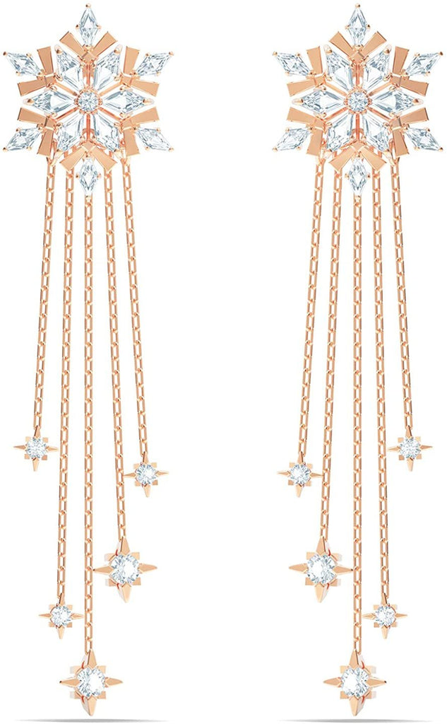 Swarovski Magic Pierced Earrings White Rose-Gold Plated