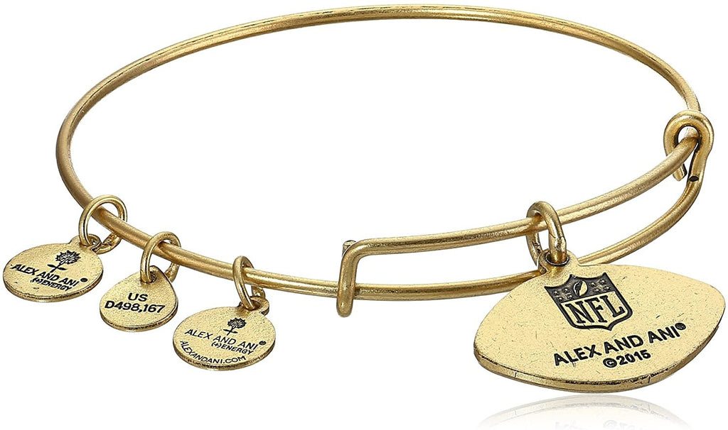 Alex and Ani Seattle Seahawks Football Expandable Rafaelian Gold Bangle Bracelet