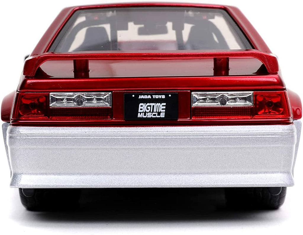 Jada Toys Bigtime Muscle 1:24 1989 Ford Mustang GT Die-cast Car Red Silver, Toys for Kids and Adults