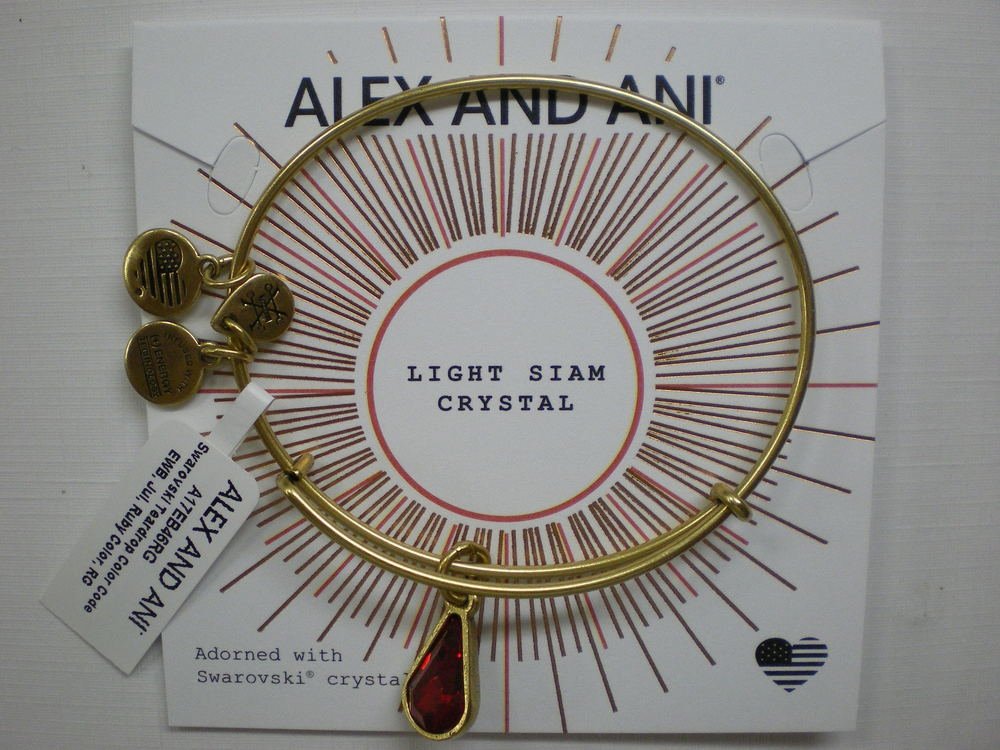Alex and Ani Womens Swarovski Teardrop Color Code Bangle September/Rafaelian Gold/Sapphire