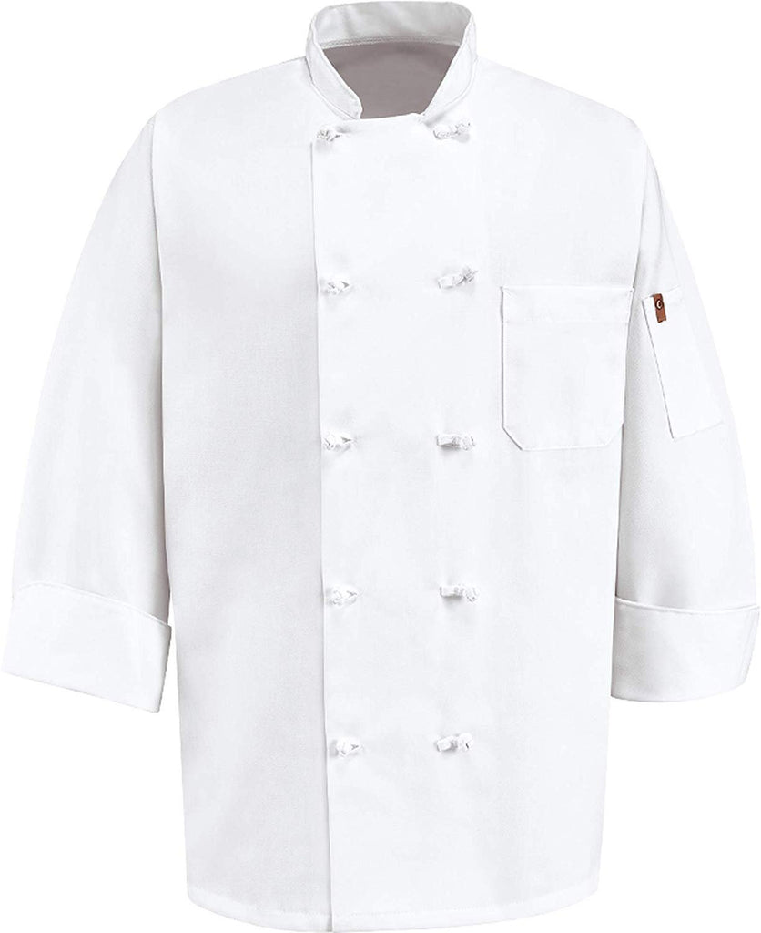 Sand Storm White Executive Chef Coat With White Bib Apron Set Sizes XS-4X (Small)