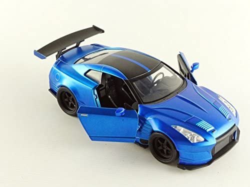 Jada Toys Fast & Furious 1:24 2009 Brian's Nissan GT-R R35 Ben Sopra Die-cast Car, Toys for Kids and Adults Blue