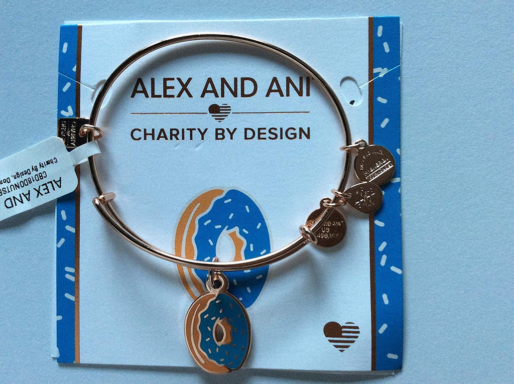 Alex and Ani Donut Bangle Bracelet Shiny Rose Tag Box Card
