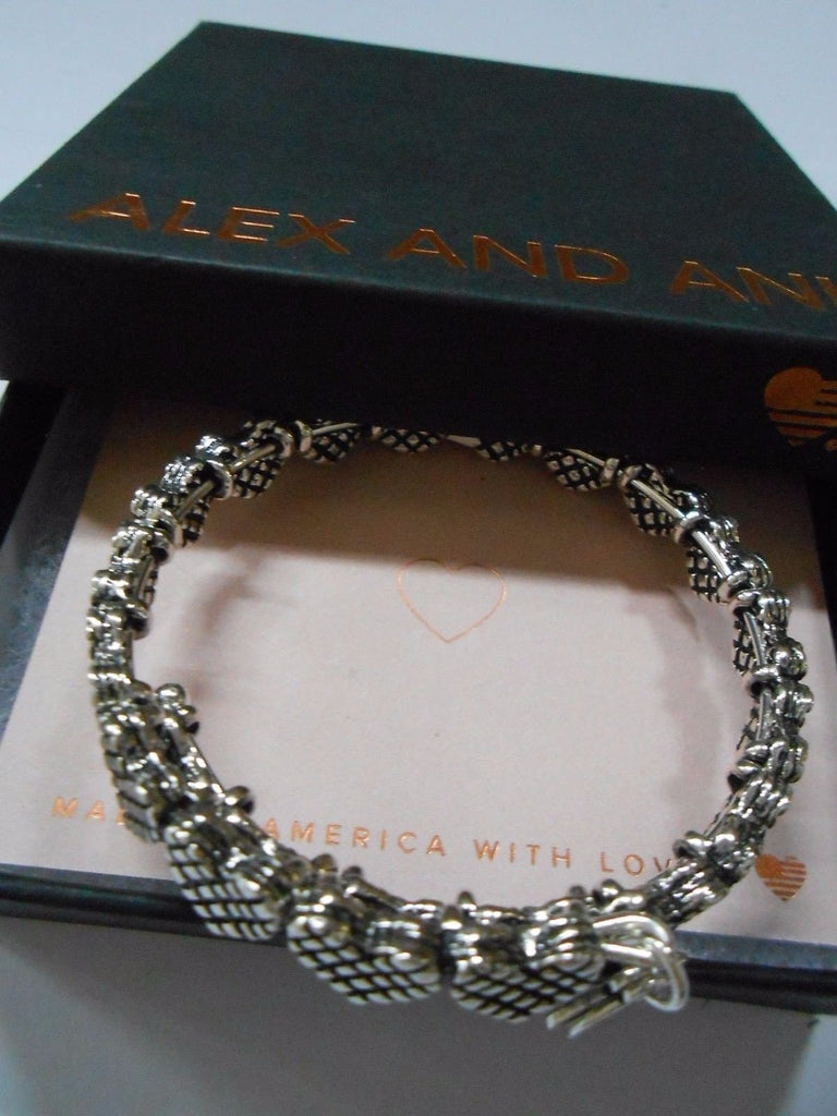 Alex and Ani ROMANCE HEARTS WRAP Bracelet Rafaelian Silver NWTBC